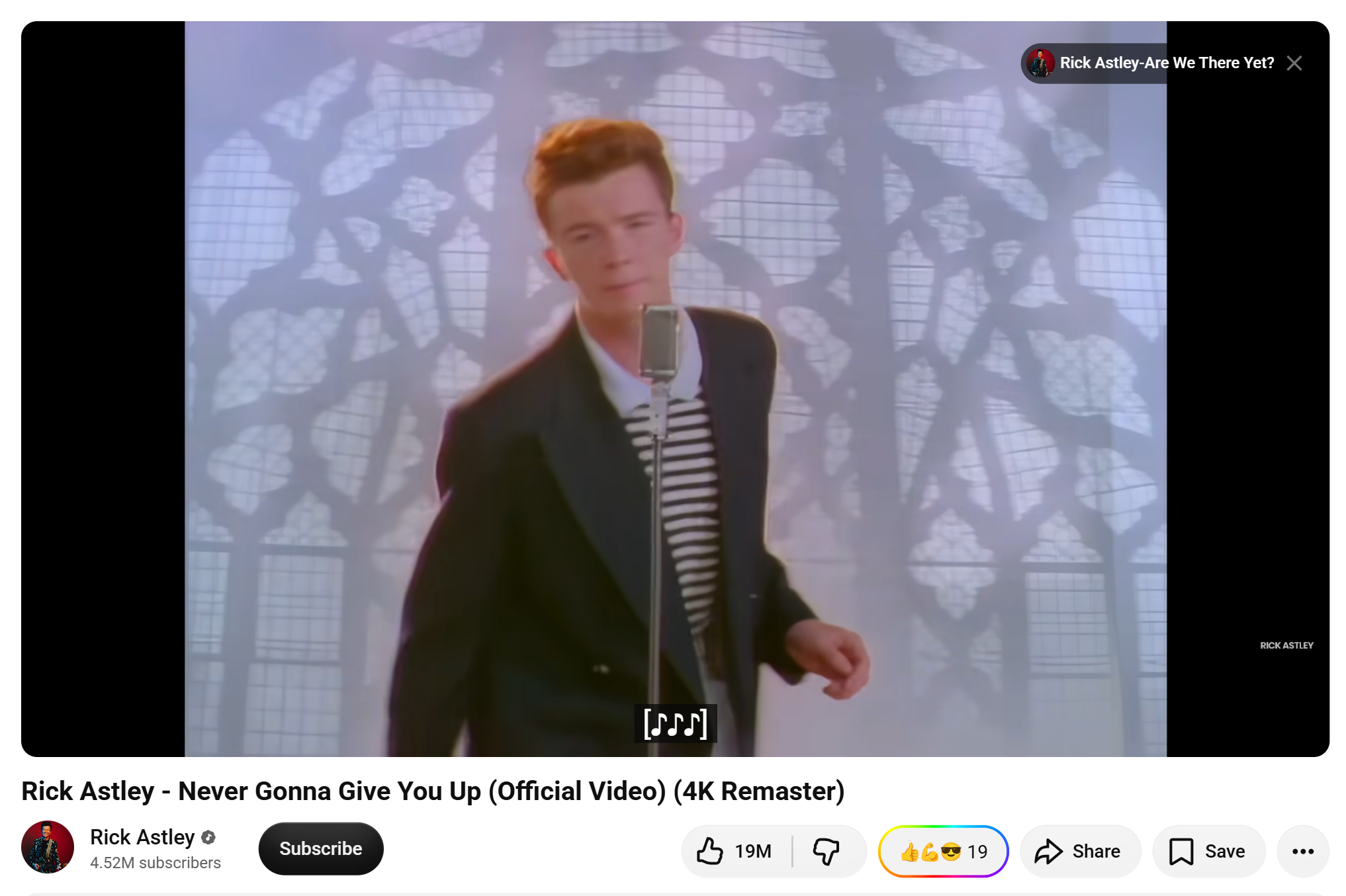 The Web Reactions button sitting in YouTube's action row, next to Like, Dislike and Share